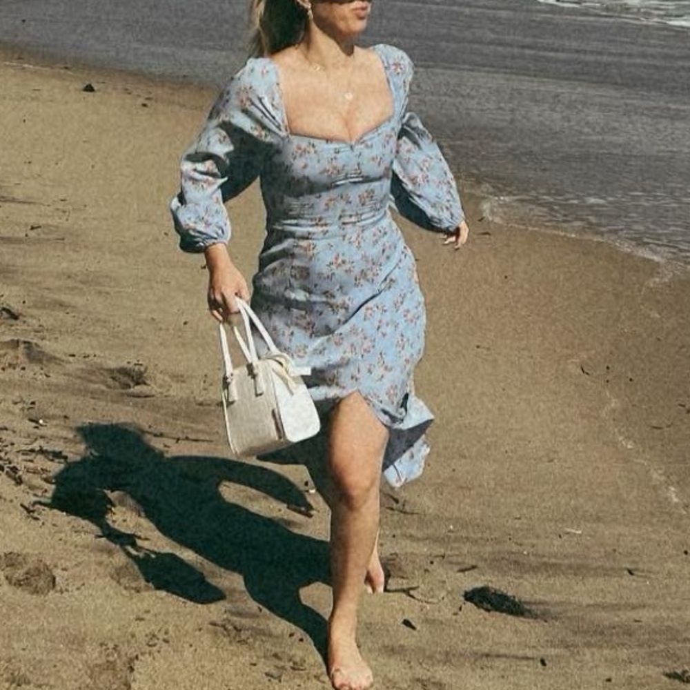 SAVEL BLUE FLORAL DRESS